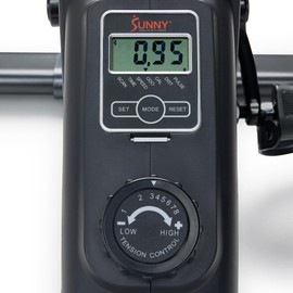 Sunny Health & Fitness Magnetic Compact Under-Desk Mini Exercise Bike, Indoor Full Body Cardio Training Machine w/Resistance Bands, Pedal Exerciser w/Free SunnyFit App Connectivity – SF-B020026SMART