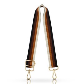 TANOSII - Correa ancha para cartera ajustable, correa de repuesto para el hombro, correa cruzada, rayas marrones, Raya marrón (Brown Stripe), Estándar