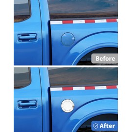 DSWSQ Fit for 2015-2020 Ford F-150 Fuel Gas Filler Tank Door Cap Cover, Gas Tank Cap Fuel Filler Door Cover Trim Exterior Accessories,Chrome