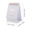 NUOBESTY Mini Desk Calendar 2026 White Standing Flip Small Table