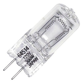 Eiko 64514 Projection T6 GX6.35 Base Halogen Bulb, 120V/300W