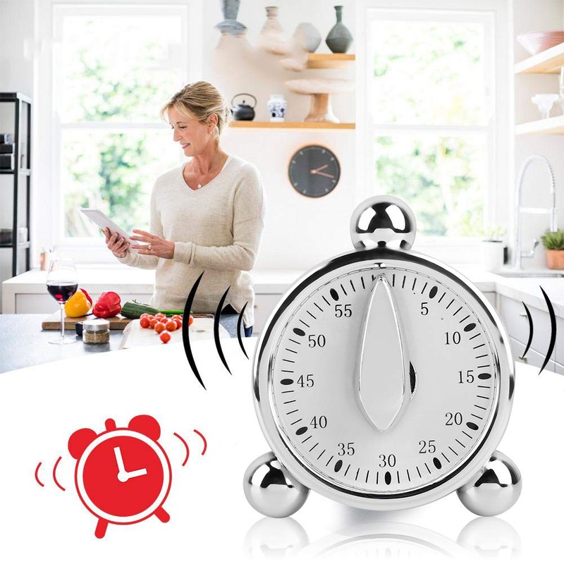 60 Minute Kitchen Timer, Mechanical Timer for Cooking, Baking, Visual