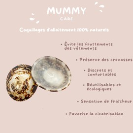 Mummy Care Stillmuscheln aus natürlichem Perlmutt, 2 Stück, zur Vorbeugung von Rissen und Irritationen – natürliche und umweltfreundliche Lösung für Mütter – Größe S (5 – 5,5 cm)