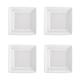 Mikasa Italian Countryside Square Dipping Plates, Set of 4 White