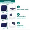 TECOSARA Outdoor Cushion Covers Replacement 10 Pcs Patio Cushion Covers