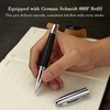 BEILUNER 318 Luxury Leather Pen, Hand-Stitched Premium Leather, Chrome-Plated Finish,