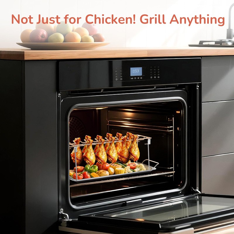 G.a HOMEFAVOR 14-Slot Chicken Leg Rack for Grill & Wings