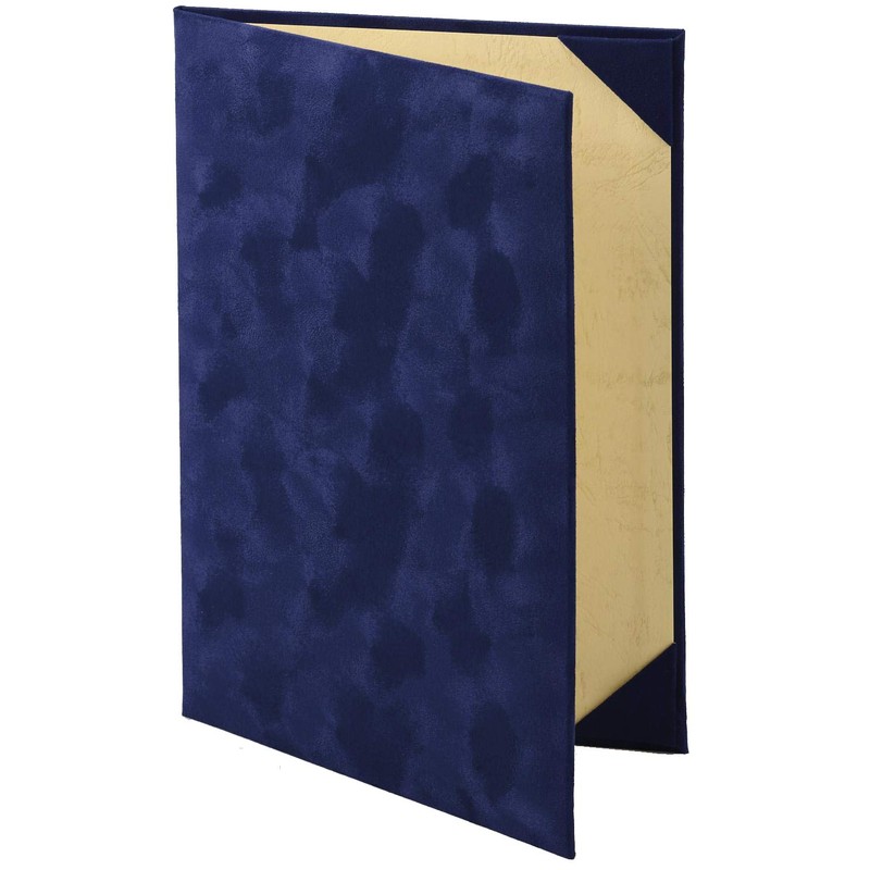 Mino Shokai 8282-08 Certificate File, Flocked (Sueded Style), Navy Blue,