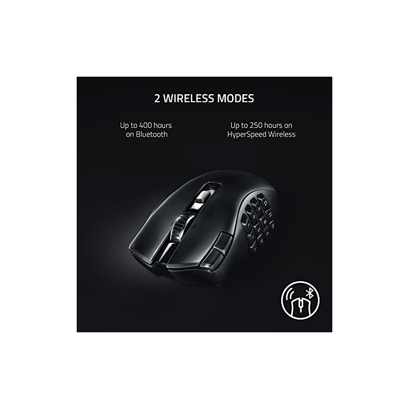 Razer Naga V2 HyperSpeed - Ratón Gamer Inalámbrico MMO con
