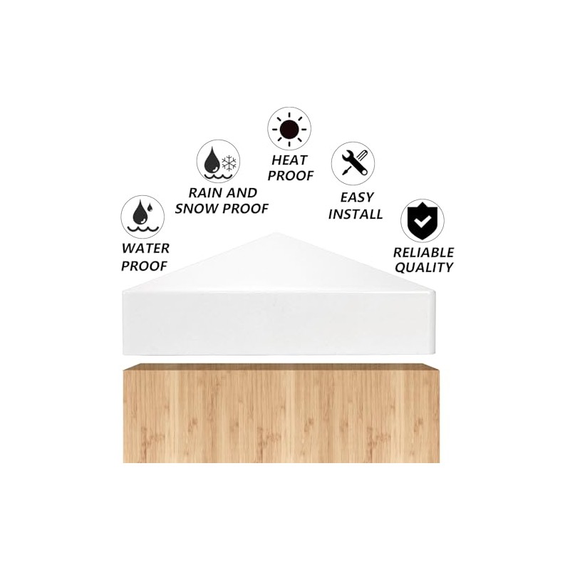 Hiceeden 12 Pack 5" x 5" Vinyl Fence Post Caps,