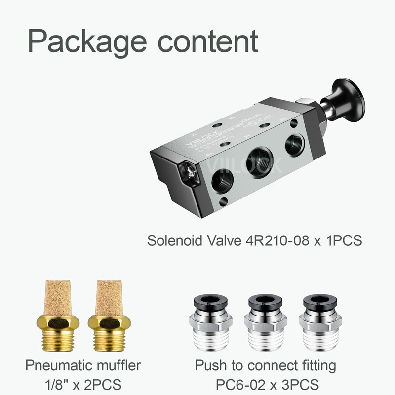 VIILOCK Pneumatic Air Hand Lever Valve, 5 Way 2 Position