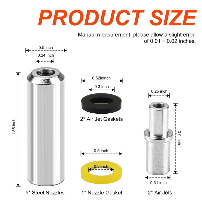 Medium Steel Nozzle Combo Pack Compatible with Skat Blast Power