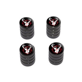 GRAPHICS & MORE Deer Elk Buck Hunting - Tire Rim Wheel Valve Stem Caps - Black