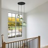 LBSQJ Green Glass Pendant Lights Kitchen Island 3 Different Sizes