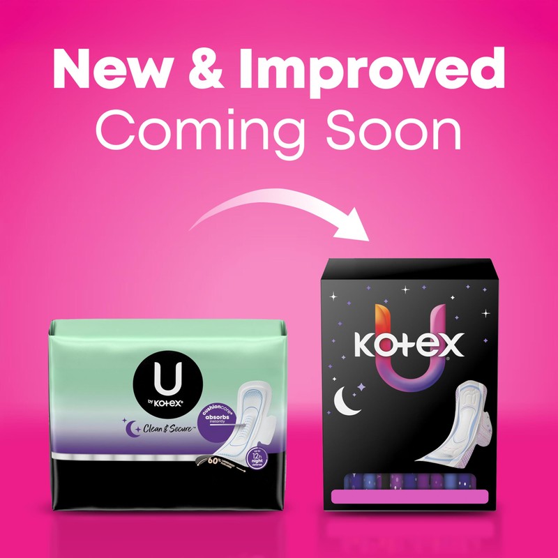U by Kotex Maxi Pads with Wings, Clean & Secure,