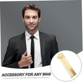 FRCOLOR Skull Design Beard Brush Hair Comb Kit for Men Double-sided Grooming Tool Pouch Portable Hair Beard Grooming Accessory