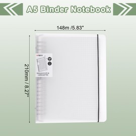 M&G Telescoping Binder Notebook, A5 20 Holes Spiral Ring 60 Sheets Notepaper Refillable Ring Binder with Frosted Cover for Office Home