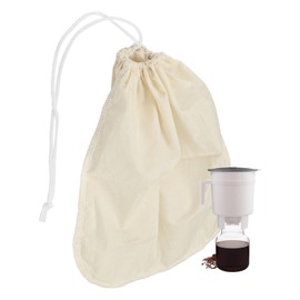 GRONGU Cotton Cold Brew Coffee Filter Bag Compatible with Toddy Cold Brew System Fit for Mason Jars, Carafes, Jugs - 12" x 11" Reusable Coffee Filter Bag with Drawstring - 1 Pack