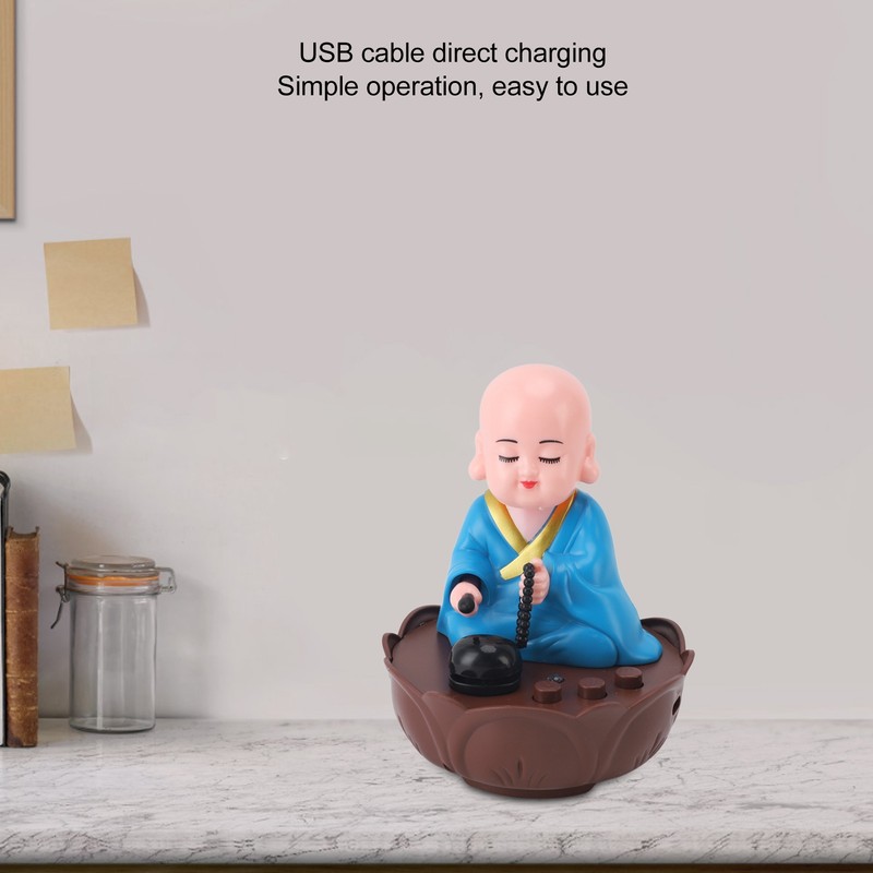 Musical Nodding Monk Figurine Decoration Moving Head Buddha Statue with