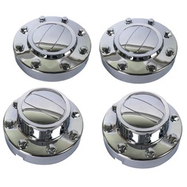 KARPAL Front and Rear Wheel Center Hubcap Compatible with 2011-2018 Ram 3500 1-TON Dually DRW, Alcoa Alloy, (2Pcs Front), (2Pcs, Rear)