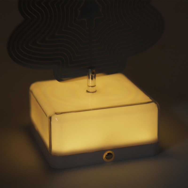 3D Metal Sheet Night Light Rotation Rechargeable Decoration 3D Night