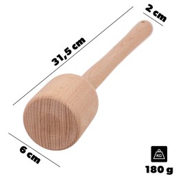 KADAX Wooden Herb Masher, 31.5 x 6 cm, Sauerkraut Masher, Masher for Fermenting Sauerkraut, Potato Masher, Wooden Pestle, Hand Masher, Wood Masher