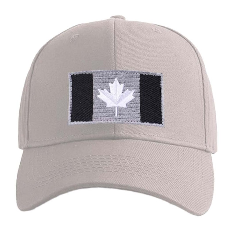 Bright Gray Canada Beige Baseball Hat,Cap with Canadian Maple Flag