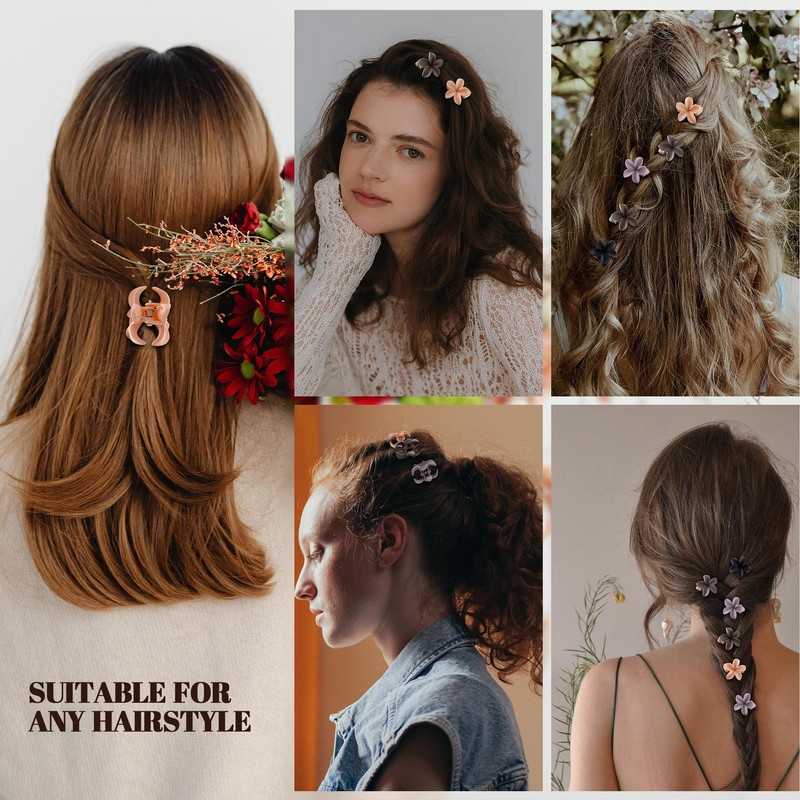 hisial 30PCS Mini Flower Hair Clips for Women Girls Small