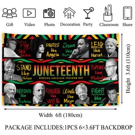 Juneteenth Backdrop Happy Juneteenth Banner African American 19th June 1865 Decor Juneteenth Decorations and Supplies for Home Party