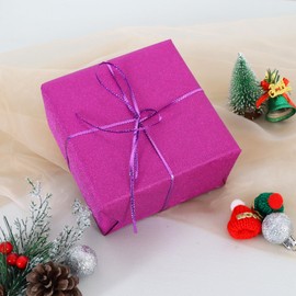 BEISHIDA Hot Pink Glitter Gift Wrapping Paper Roll Solid Color Sparkle Bulletin Board Paper Christmas Gift Wrap Paper for Flower Wrapping Wedding Birthday Graduation Gift Wrapping (17inchesX32.8ft)