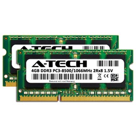 A-Tech 8GB (2 x 4GB) RAM for HP G72 -C55DX | DDR3 1066MHz SODIMM PC3-8500 204-Pin Non-ECC Memory Upgrade Kit