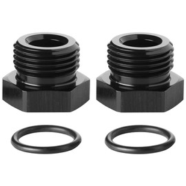 Podavelle 8AN -8 ORB O-ring Seal Boss Port Plug Fitting Block Off Adapter Aluminum Black, Pack of 2