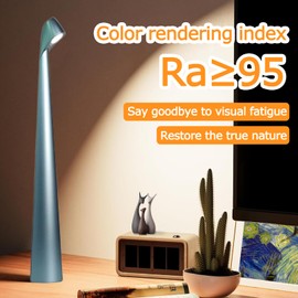 Luolingyunqi Desk Lamps for Home Office with Stable Base Ultra Bright Eye-Caring Desk Light Led 3000K Dimmable Table Lamp for Work Reading Bedroom Bedside (Blue)