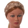 Floral Print Silk Fabric Flex HeadBand/Head Band in Beige