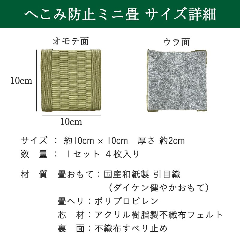 Kohin, Made in Japan, "Dent Prevention Mini Tatami Mat, Silver