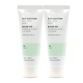 THE FACE SHOP Air Cotton Makeup Base 35gx2_Mint / 더페이스샵 에어코튼 메이크업 베이스 35gx2개_민트