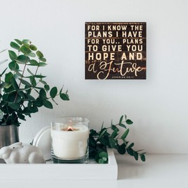 P. Graham Dunn for I Know The Plans I Have for You Black 7 x 7 Inch Solid Pine Wood Boxed Pallet Wall Plaque Sign