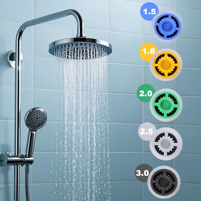 10pcs Shower Flow Restrictors, Plastic GPM 1.5/1.8/2.0/2.5/3.0 Water Saver Shower