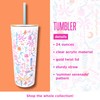 Lilly Pulitzer Double Wall Tumbler with Lid and Reusable Straw,