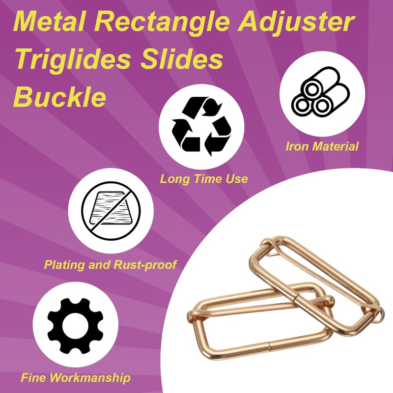 sourcing map 12Pcs Slide Buckle 2" Tri-Glide Slides Adjuster Strap