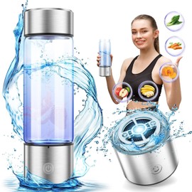 Hydrogen Water Bottle- Portable Hydrogen Water Bottle Generator- Hydrogen Bottle for Clean and Healthy Drinking Water- Hydrogen Water Machine Producing Ionized Water, Hydrogen Water Generator (Silver)
