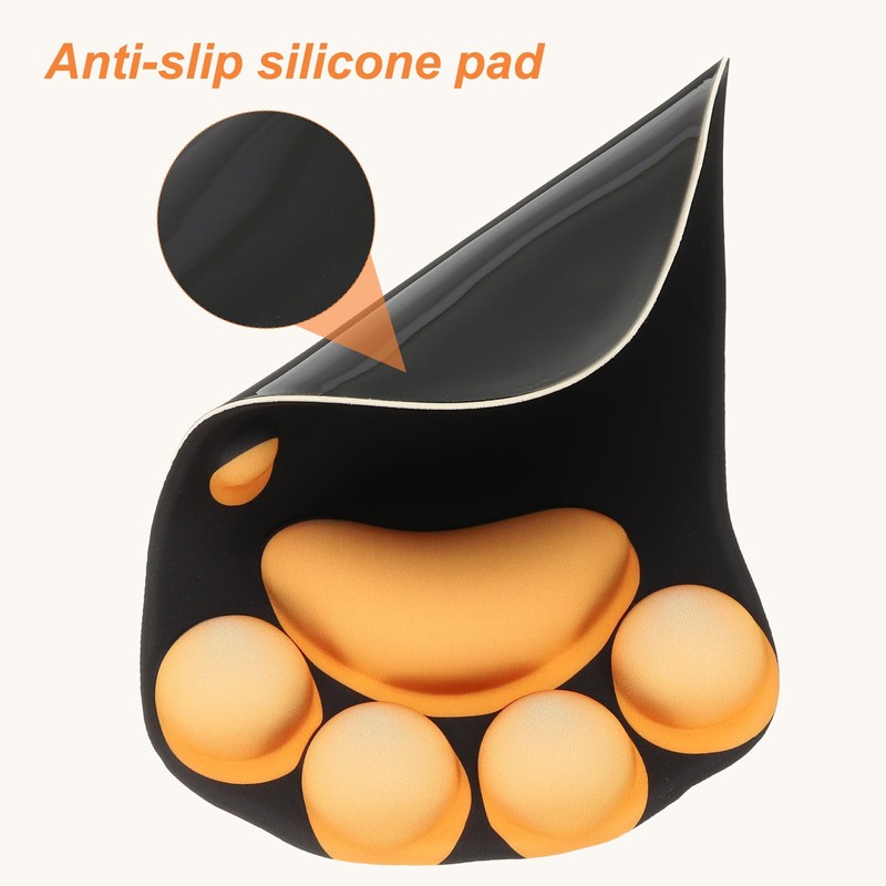 PATIKIL リストレスト付きジェルマウスパッド エルゴノミックマウスパッド キャットポー 心地よい低反発素材 ノンスリップベース ソフト コンピュータ ノートパソコン オフィス用