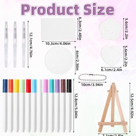 Magic Foam Texture Painting Kit, Versatile 3D Magic Puffy Paint Kit with 12 Colors Markers, 3 Water Pens, 10 Bead Chains, 1 Mini Easel, 20 Foam Texture Papers, for DIY Arts & Crafts