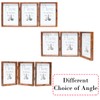 TOFOREVO 5x7 Triple Picture Frame Rustic Brown Wooden Hinged Beveled