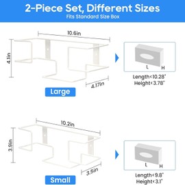 Mtxorvix Glove Box Holder Wall Mount Disposable Glove Dispenser, 2 Pack Metal Glove Rack for Rubber Latex Gloves Organizer Facial Tissue (White)