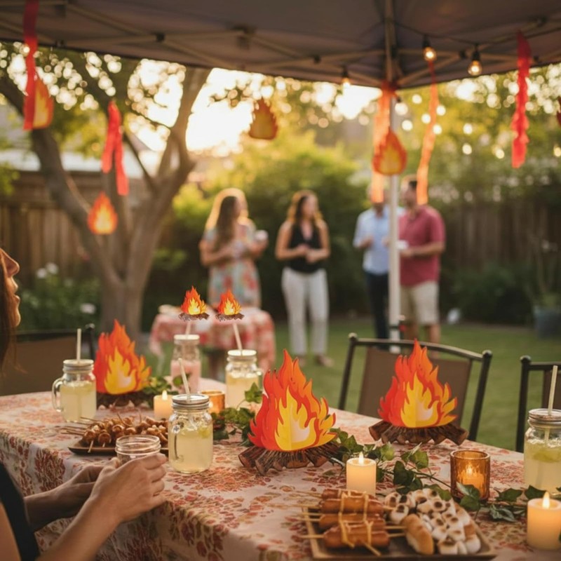 Tatuo 6 Set Fake Fire Fake Fireplace Campfire Flame 12