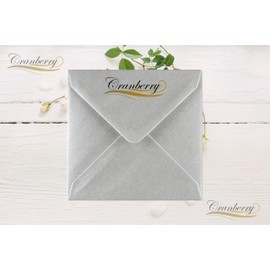 50 Pack 6" x 6" Silver Envelopes Metallic Pearl 155mm x 155mm Square Gummed