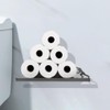 Floating Shelf Toilet Paper Holder Modern Wall Mount Organizer for