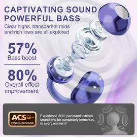 Feelhap Open Ear Headphones Bluetooth 5.4 with 4.8 g Lightweight, Clip-On Headphones Sport Open Ear Wireless Earbuds, Sports Headphones with Ear Hooks Ear Clip, Comfort Earphones for Sports, Running