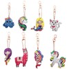 BOUTIKS Pack of 8 Diamond Painting Keyrings, DIY 5D Diamond